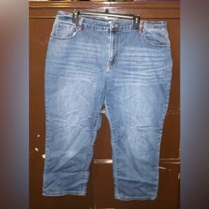 Lane Bryant Jean Capris | Rainbow Pocket Detail | Size 20